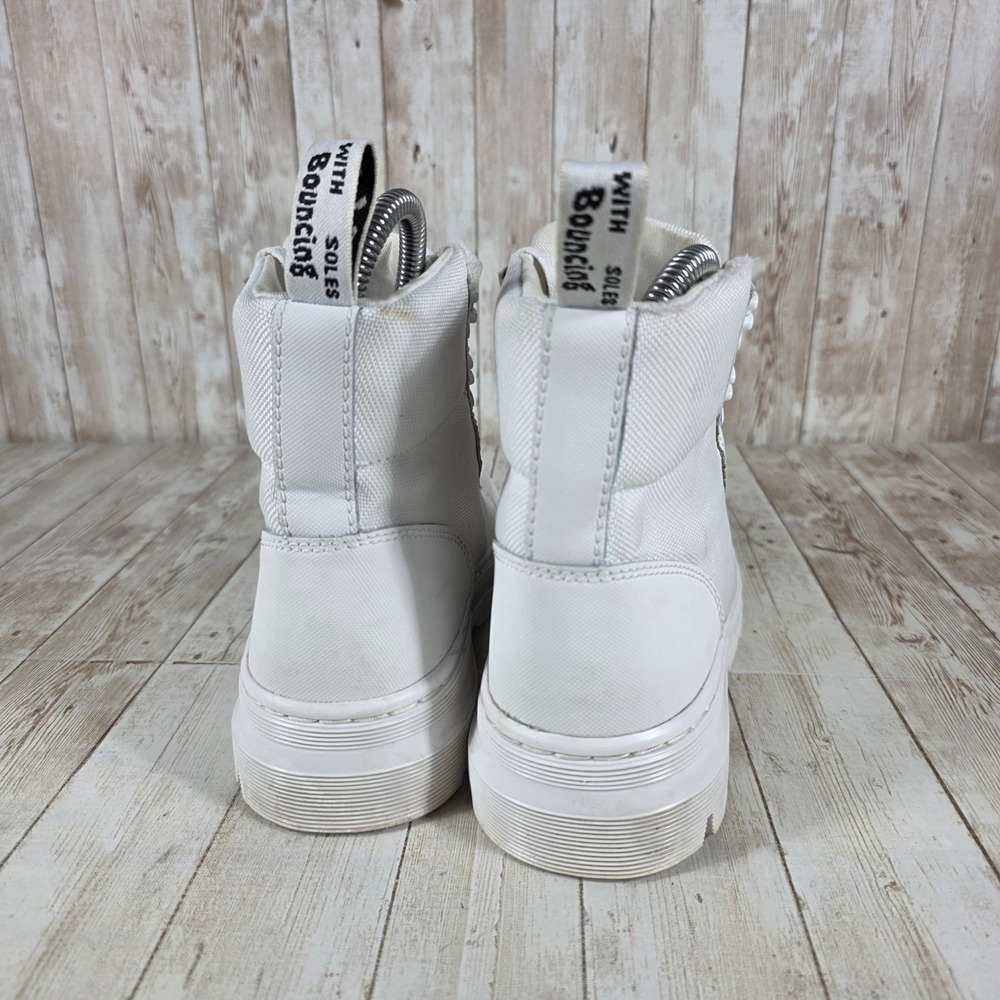 Dr. Martens Combs W White Canvas Platform Boots Womens Size US 6 UK 4 - Picture 2 of 8